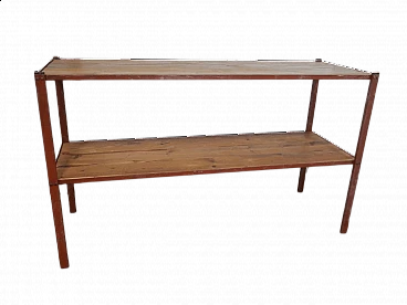 Industrial shelf with shelves in fir, 1960s