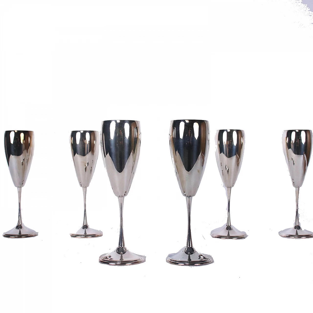 6 Calici in argento di Manifattura Greggio, anni '50 1