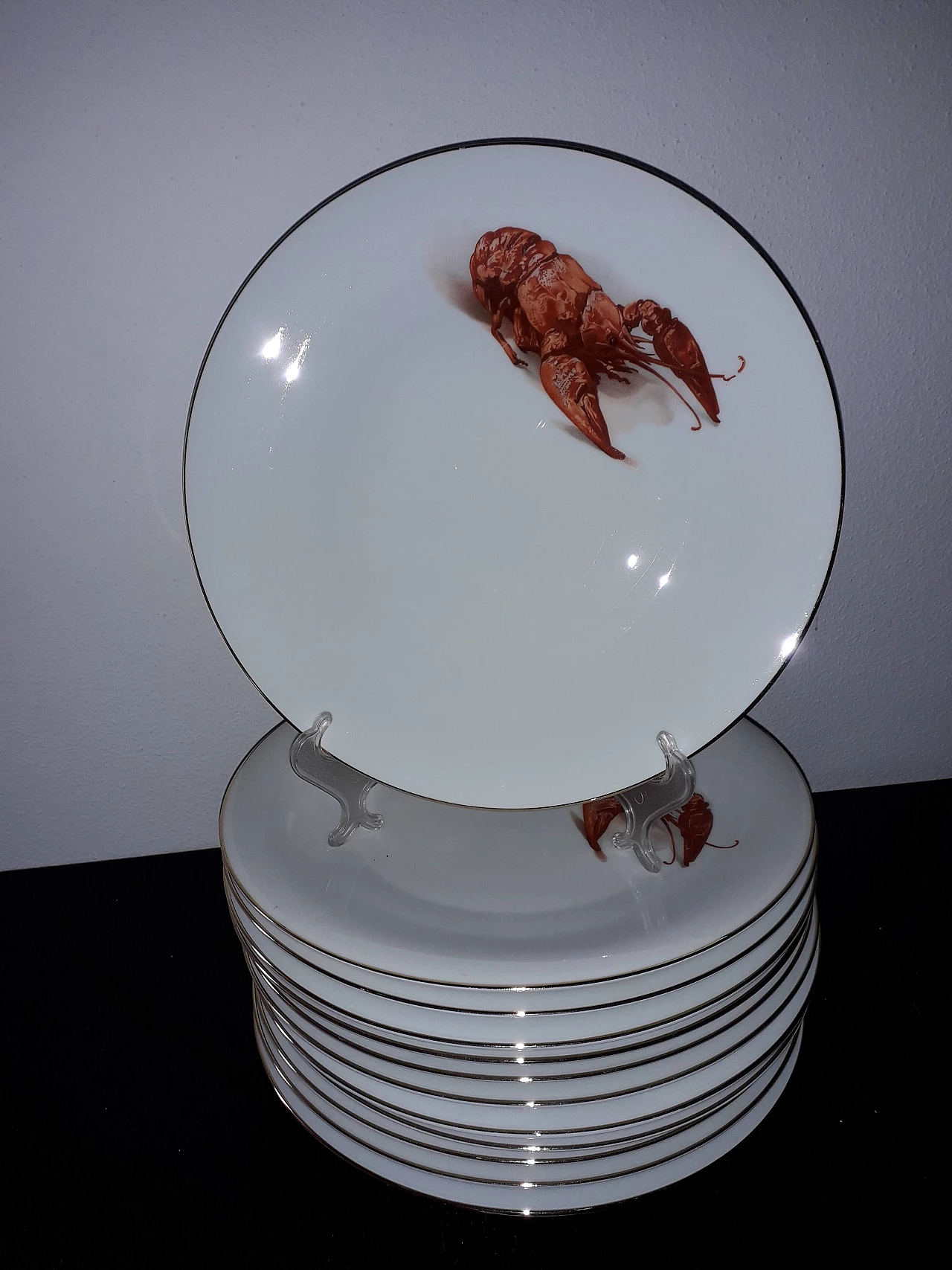 Bavaria Tirschenreuth porcelain service for fish, 1960s 7