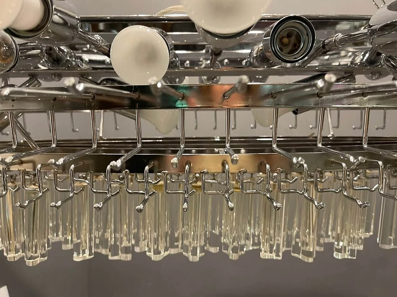 Triedri prism chandelier in Murano glass, 1960s 3