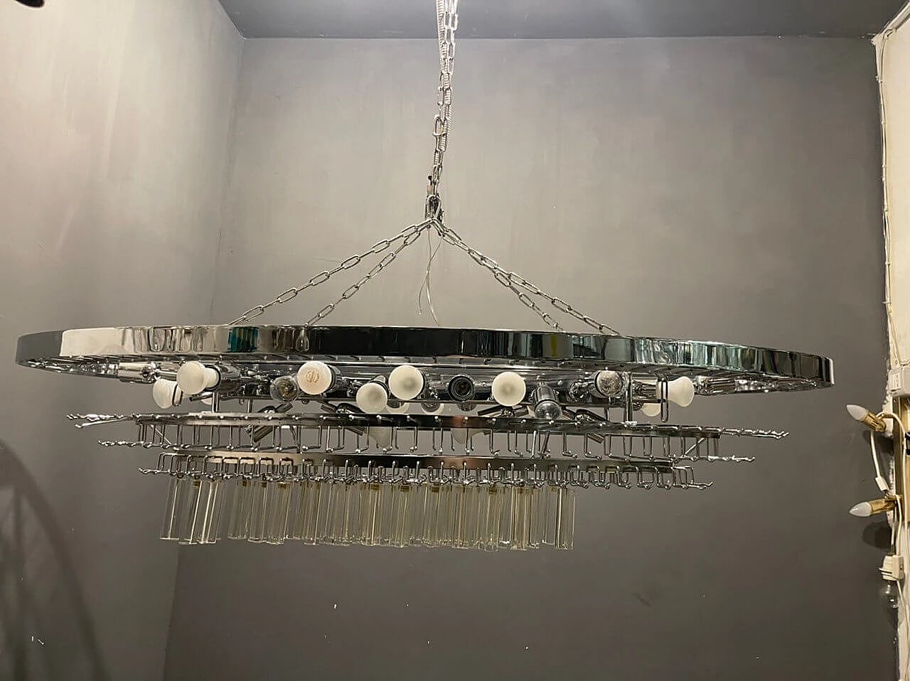Triedri prism chandelier in Murano glass, 1960s 4
