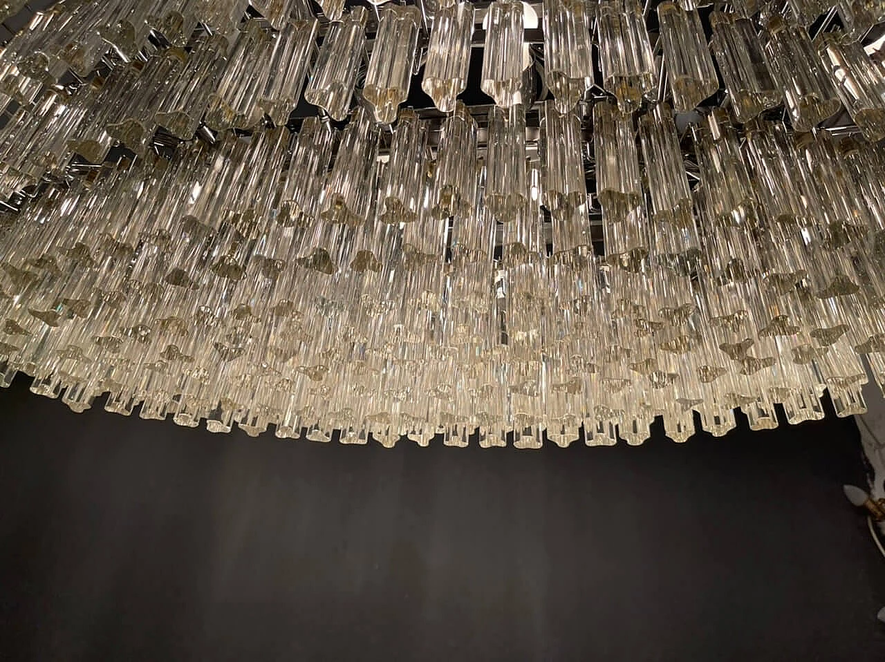 Triedri prism chandelier in Murano glass, 1960s 5