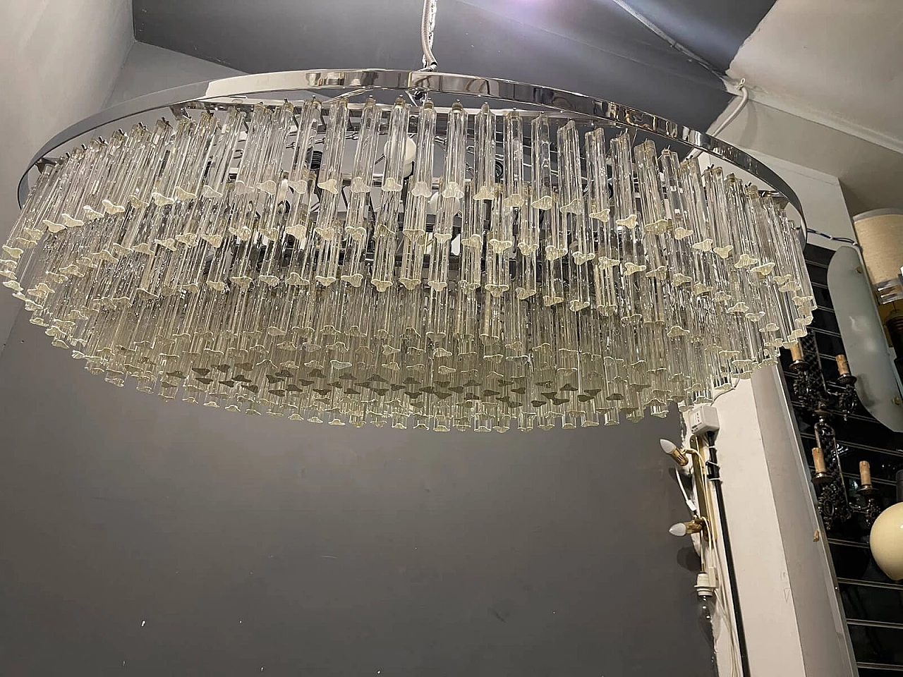 Triedri prism chandelier in Murano glass, 1960s 8