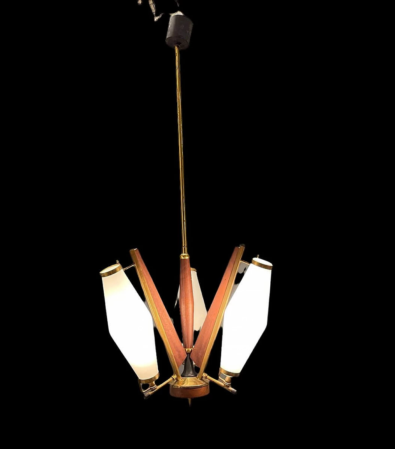 Opaline glass pendant lamp, 1950s 1