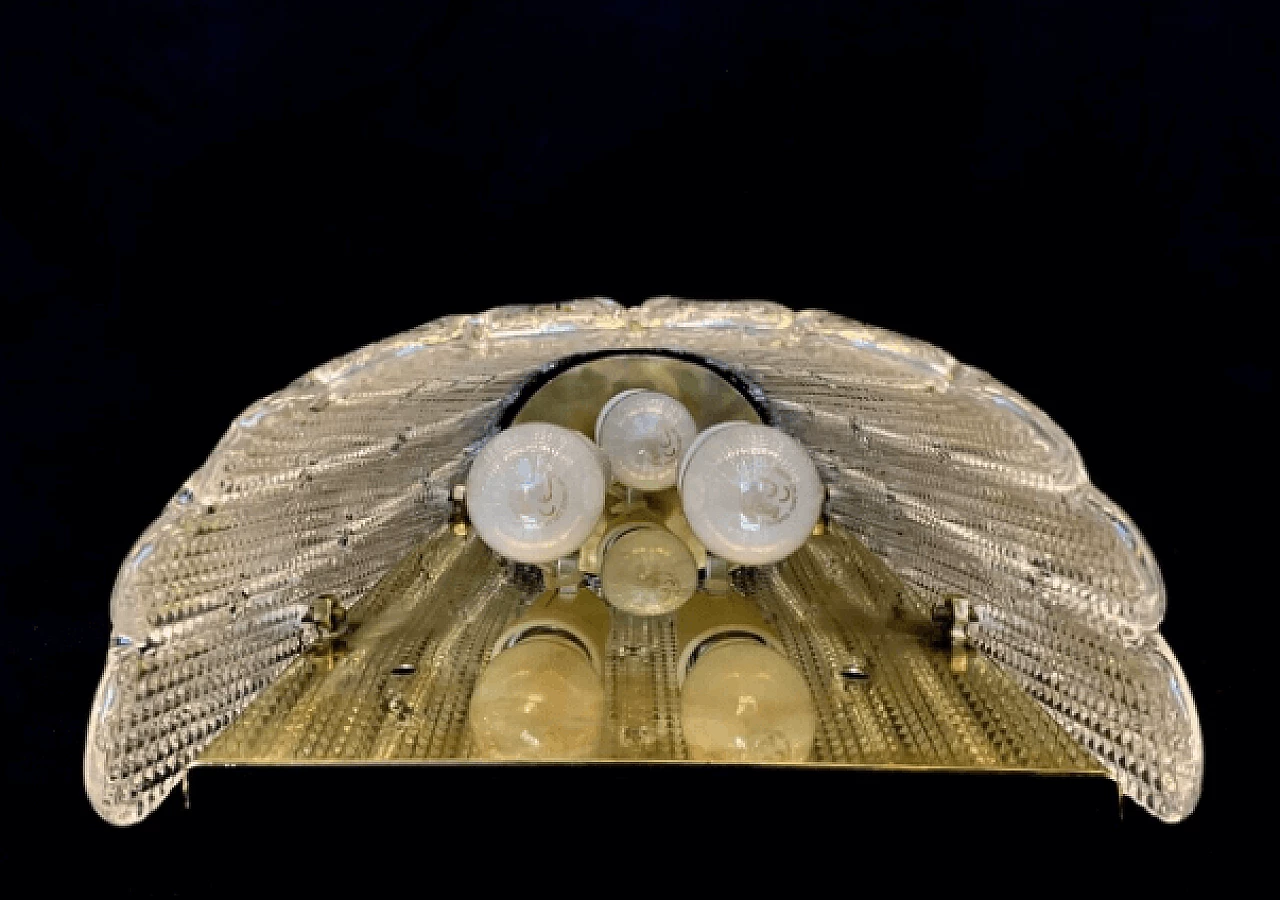 Pair of plate wall lamps in Murano glass 6