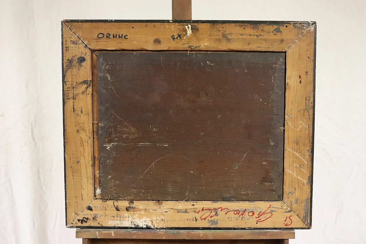 Oil on panel depicting biblical scene with ebonised frame, 19th century 9