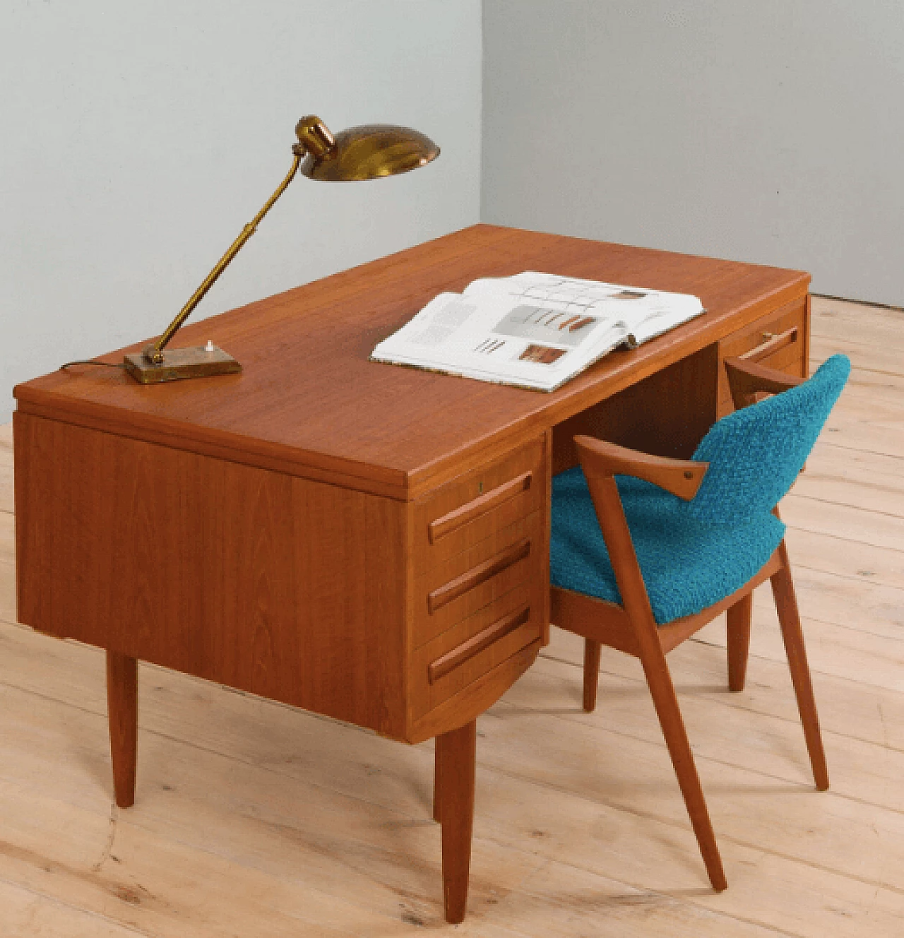 Pair of danish desks in teak by J. Svenstrup for AP Furniture, 1960s 2