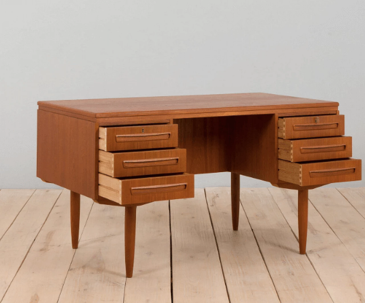 Pair of danish desks in teak by J. Svenstrup for AP Furniture, 1960s 4
