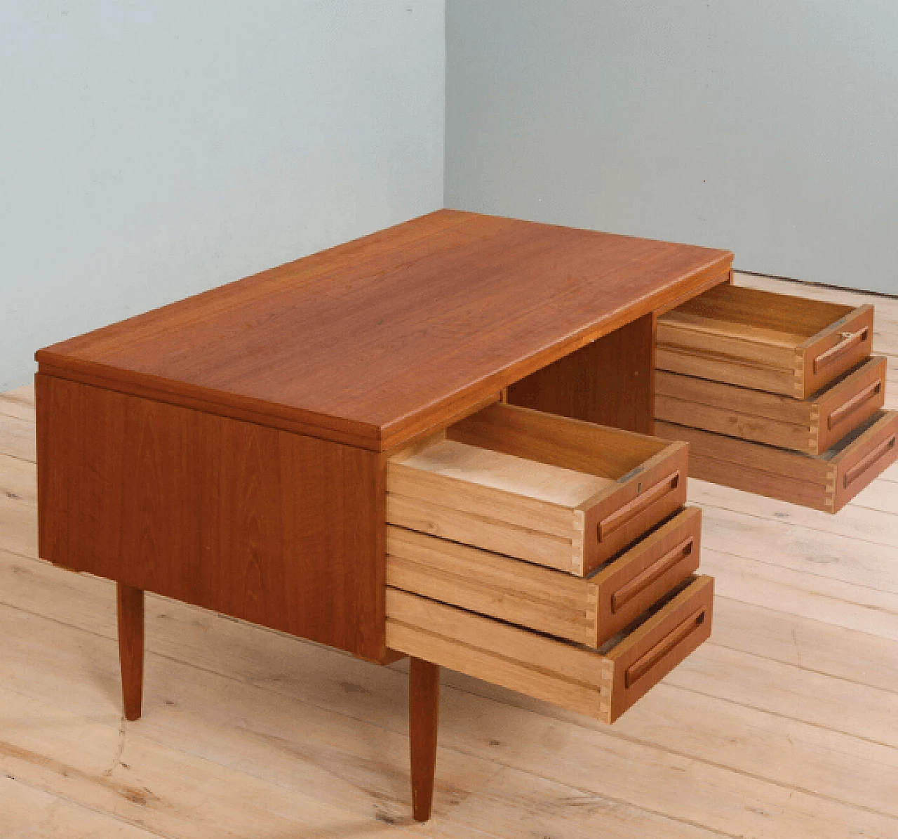 Pair of danish desks in teak by J. Svenstrup for AP Furniture, 1960s 11
