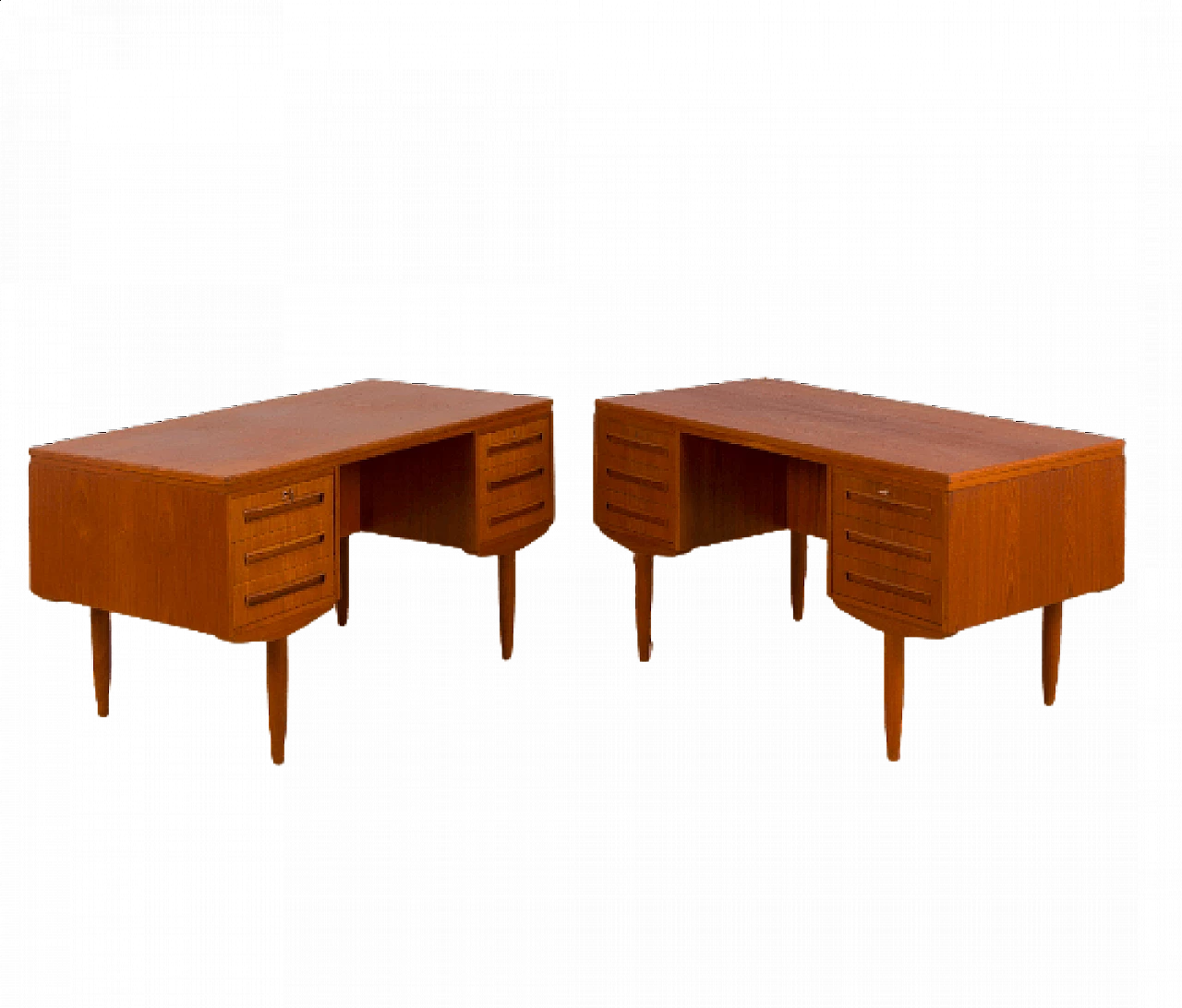 Pair of danish desks in teak by J. Svenstrup for AP Furniture, 1960s 12