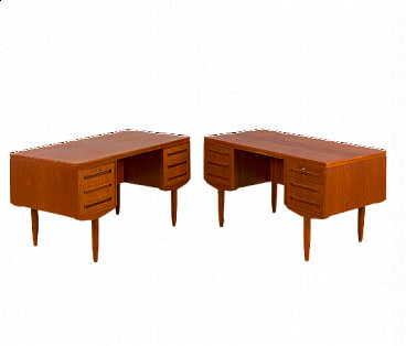 Pair of danish desks in teak by J. Svenstrup for AP Furniture, 1960s