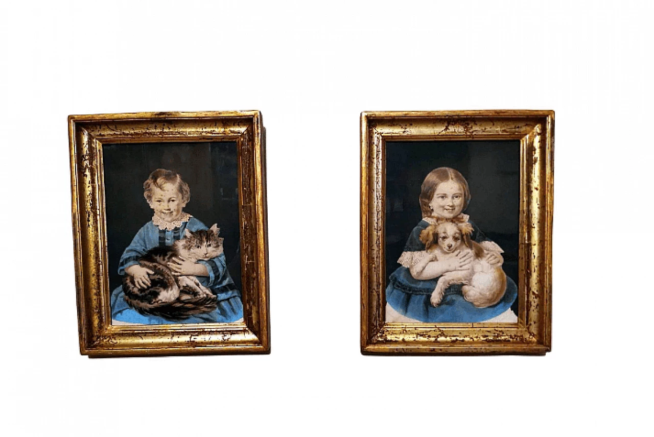 Pair of french color lithographs, '800 1