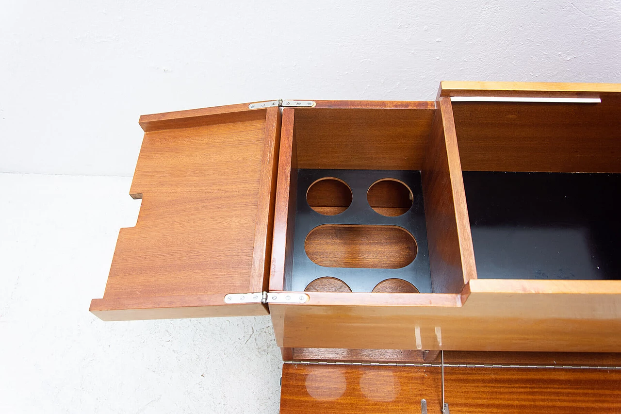 Mobile bar in mogano e gambe in ferro, anni '70 7