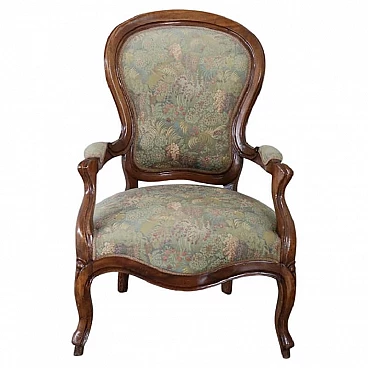 Walnut armchair in Louis Philippe style, 19th century