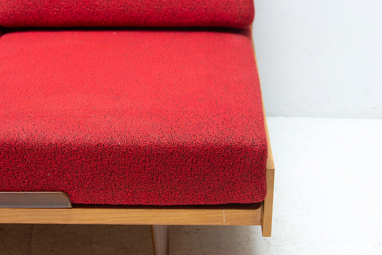 Divano letto pieghevole con struttura in faggio, anni '60 7