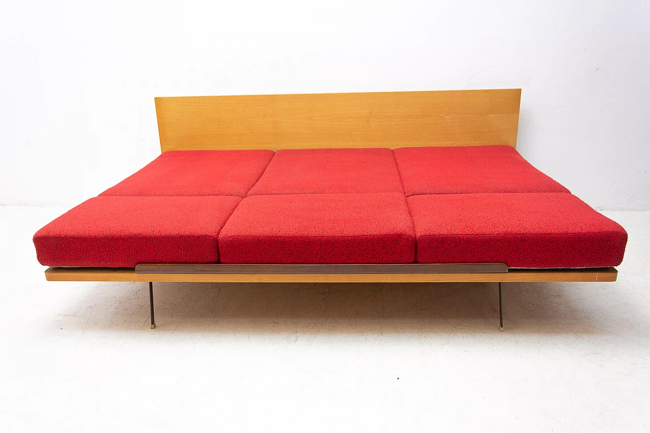 Divano letto pieghevole con struttura in faggio, anni '60 8