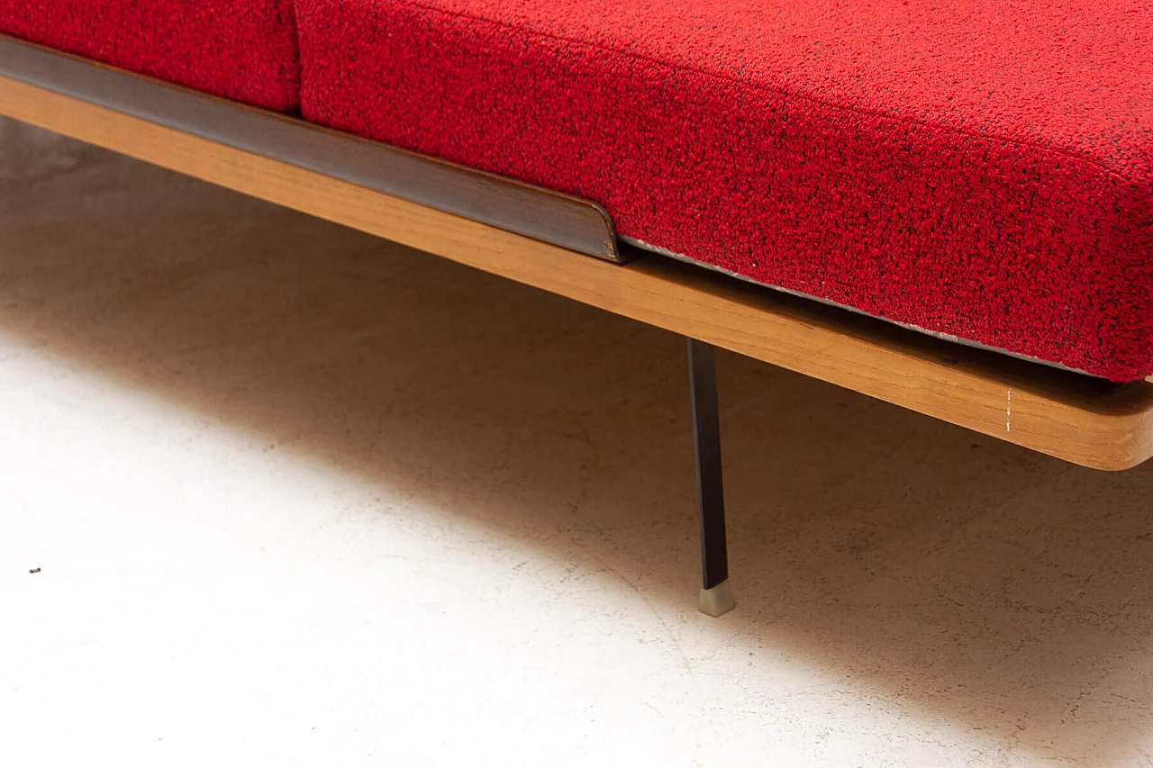 Divano letto pieghevole con struttura in faggio, anni '60 12