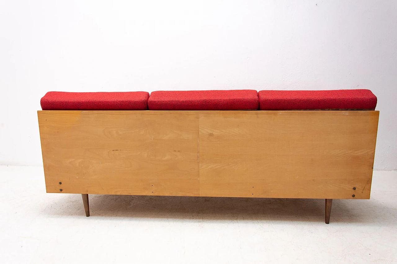 Divano letto pieghevole con struttura in faggio, anni '60 17
