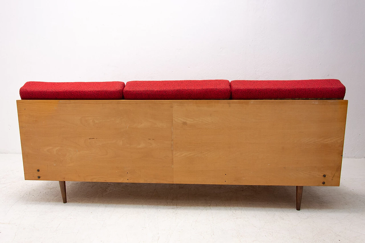 Divano letto pieghevole con struttura in faggio, anni '60 18