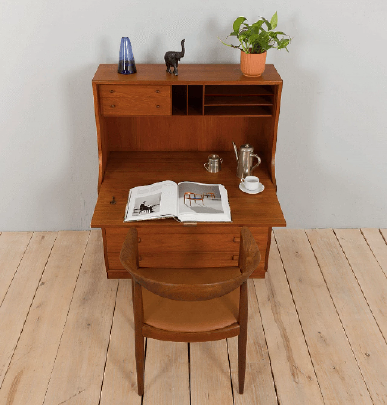 Secretaire in teak by Børge Mogensen for Søborg Møbelfabrik, 1960s 5