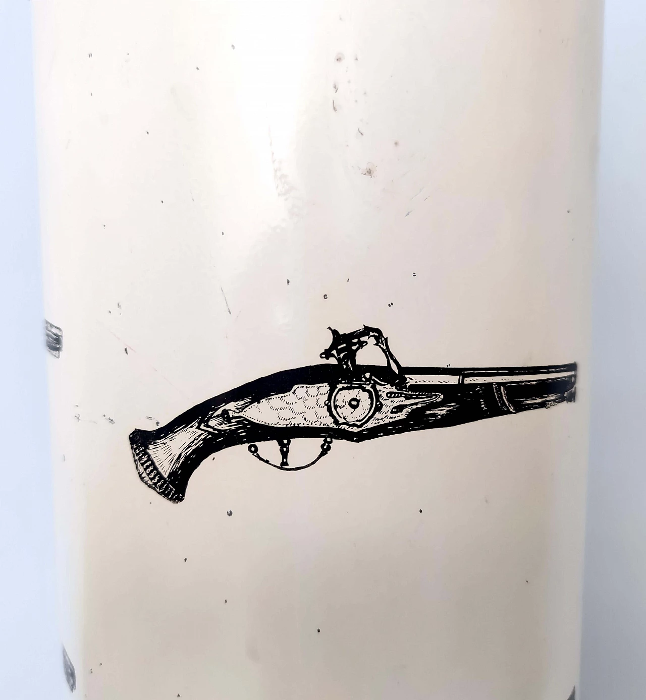 Painted metal umbrella stand attributed to Fornasetti, 1950s 3