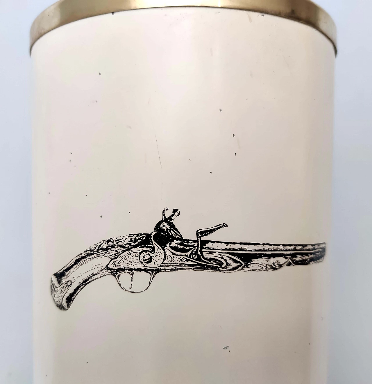 Painted metal umbrella stand attributed to Fornasetti, 1950s 5