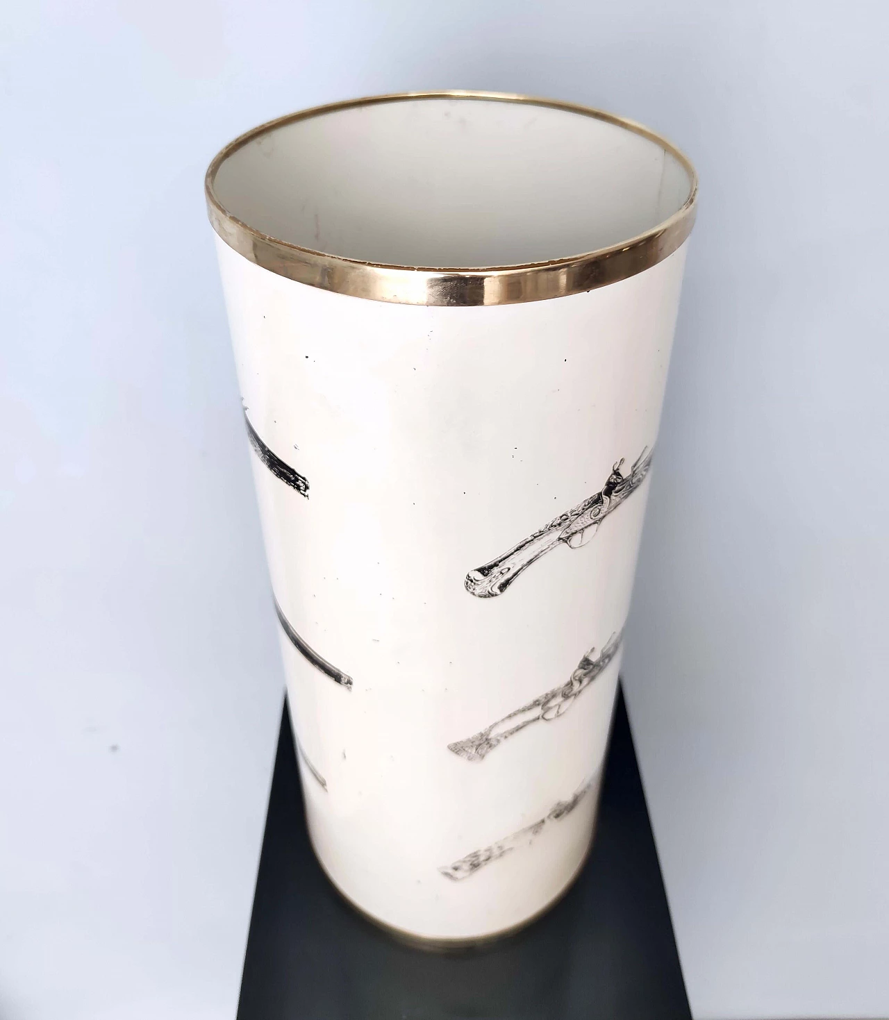 Painted metal umbrella stand attributed to Fornasetti, 1950s 9