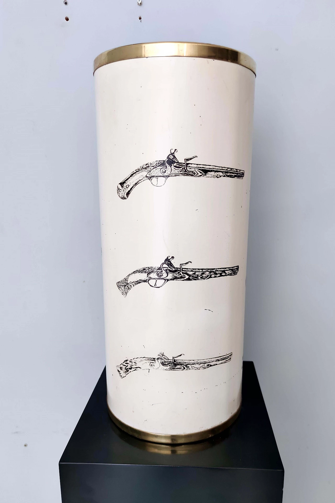 Painted metal umbrella stand attributed to Fornasetti, 1950s 11