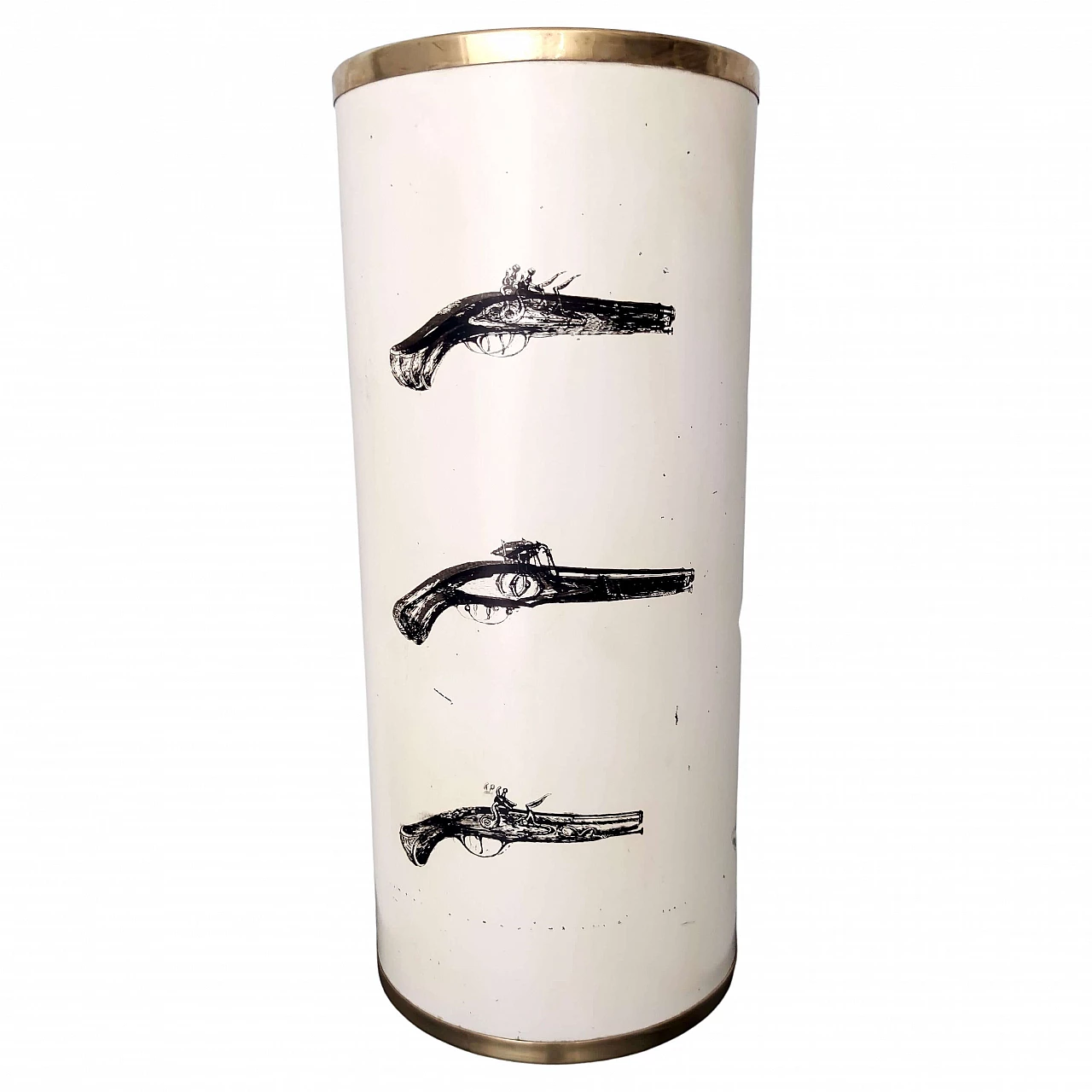 Painted metal umbrella stand attributed to Fornasetti, 1950s 12