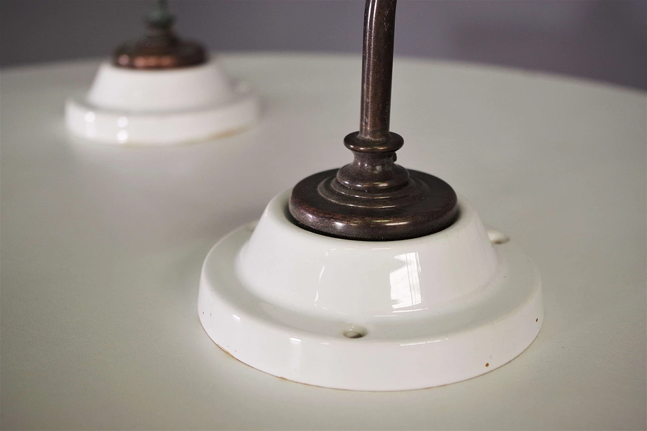 Aldo Bernardi brass and ceramic wall lamps, 1970s 5