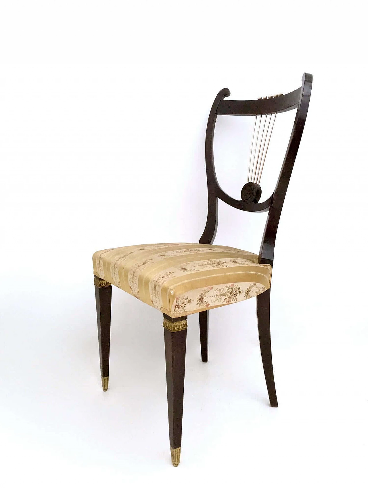 6 Beech chairs with Goldenrod fabric, 1940s 6