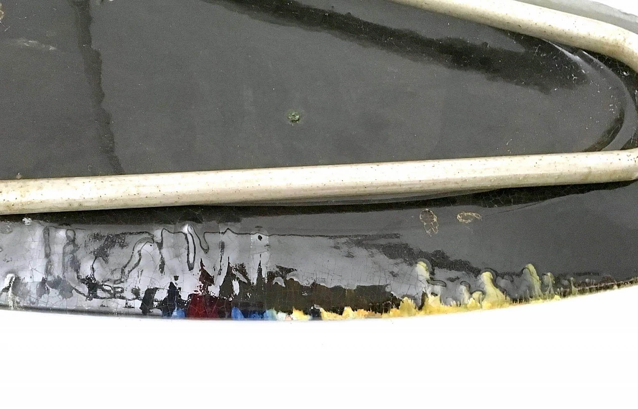 Oval coffee table by Stil Keramos in coloured ceramic, 1960s 4