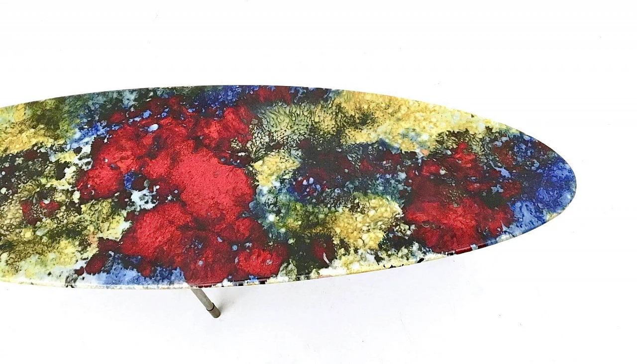 Oval coffee table by Stil Keramos in coloured ceramic, 1960s 6