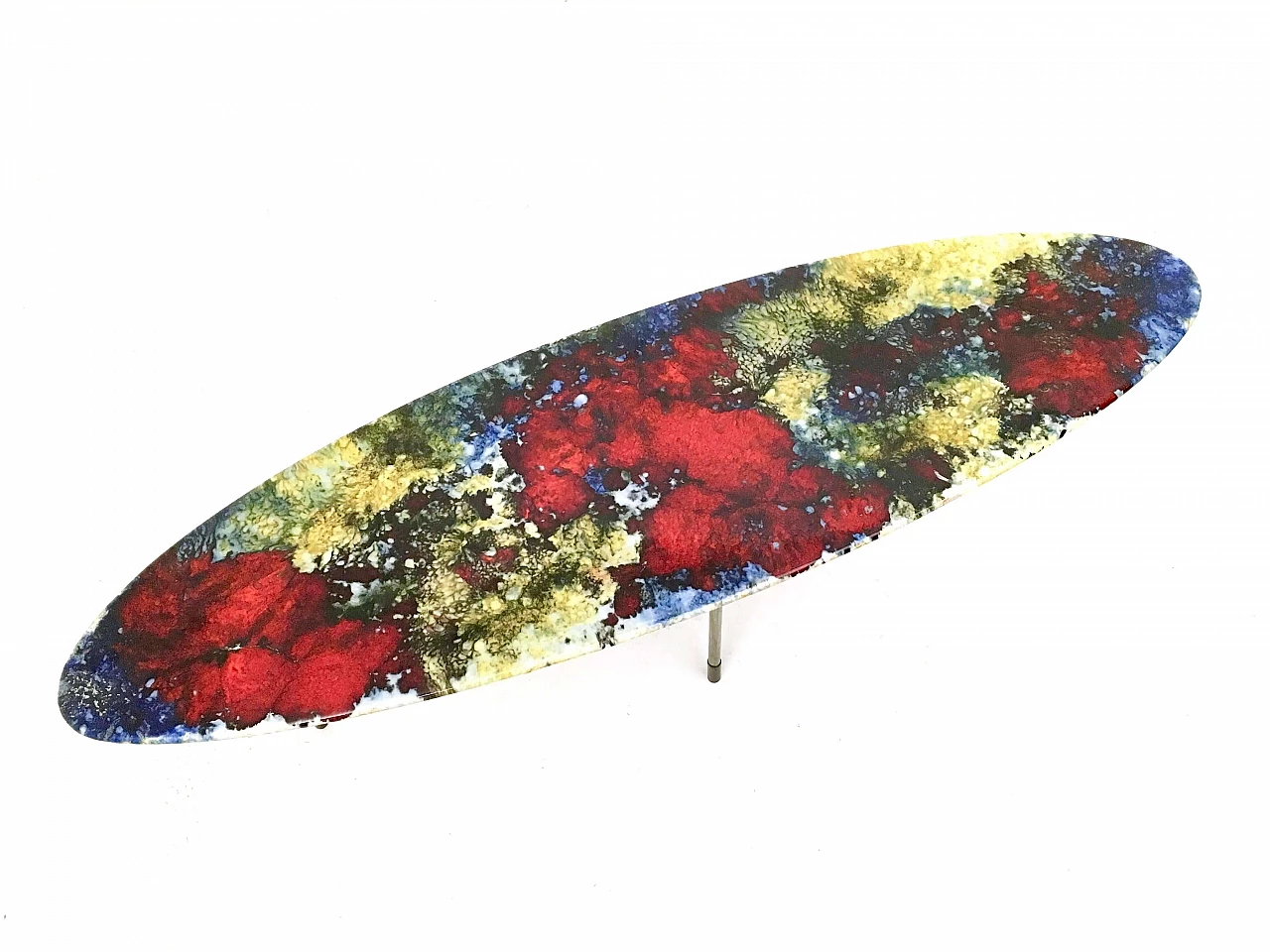 Oval coffee table by Stil Keramos in coloured ceramic, 1960s 8