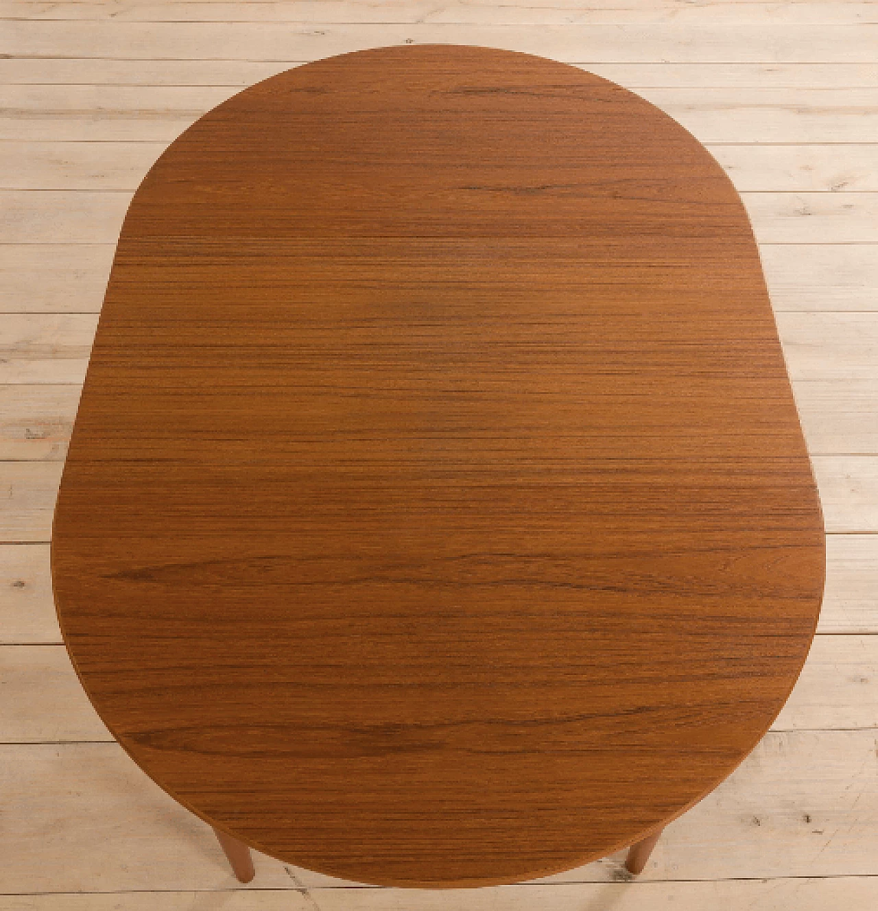 Round extendable table in teak, 1960s 5