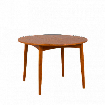 Round extendable table in teak, 1960s