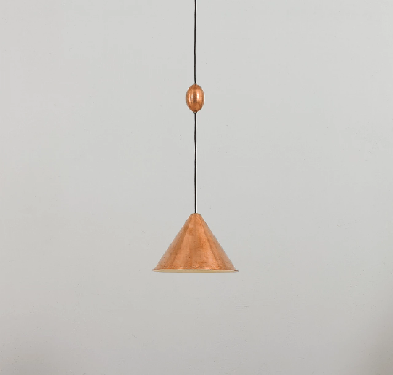 Cooper conical chandelier in copper, 1950s 1