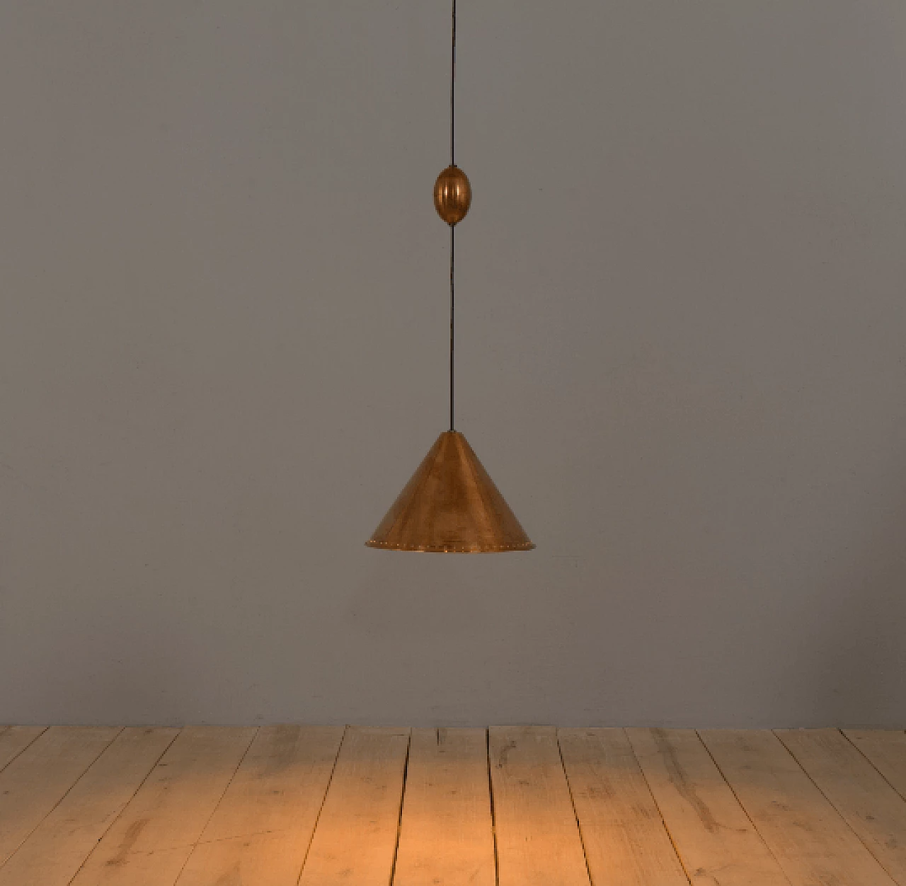 Cooper conical chandelier in copper, 1950s 2