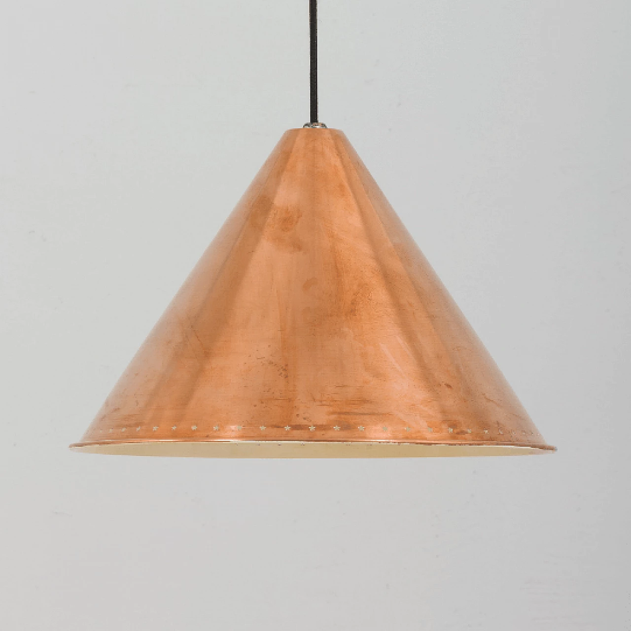 Cooper conical chandelier in copper, 1950s 3