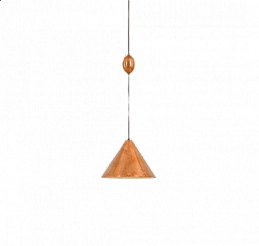 Cooper conical chandelier in copper, 1950s