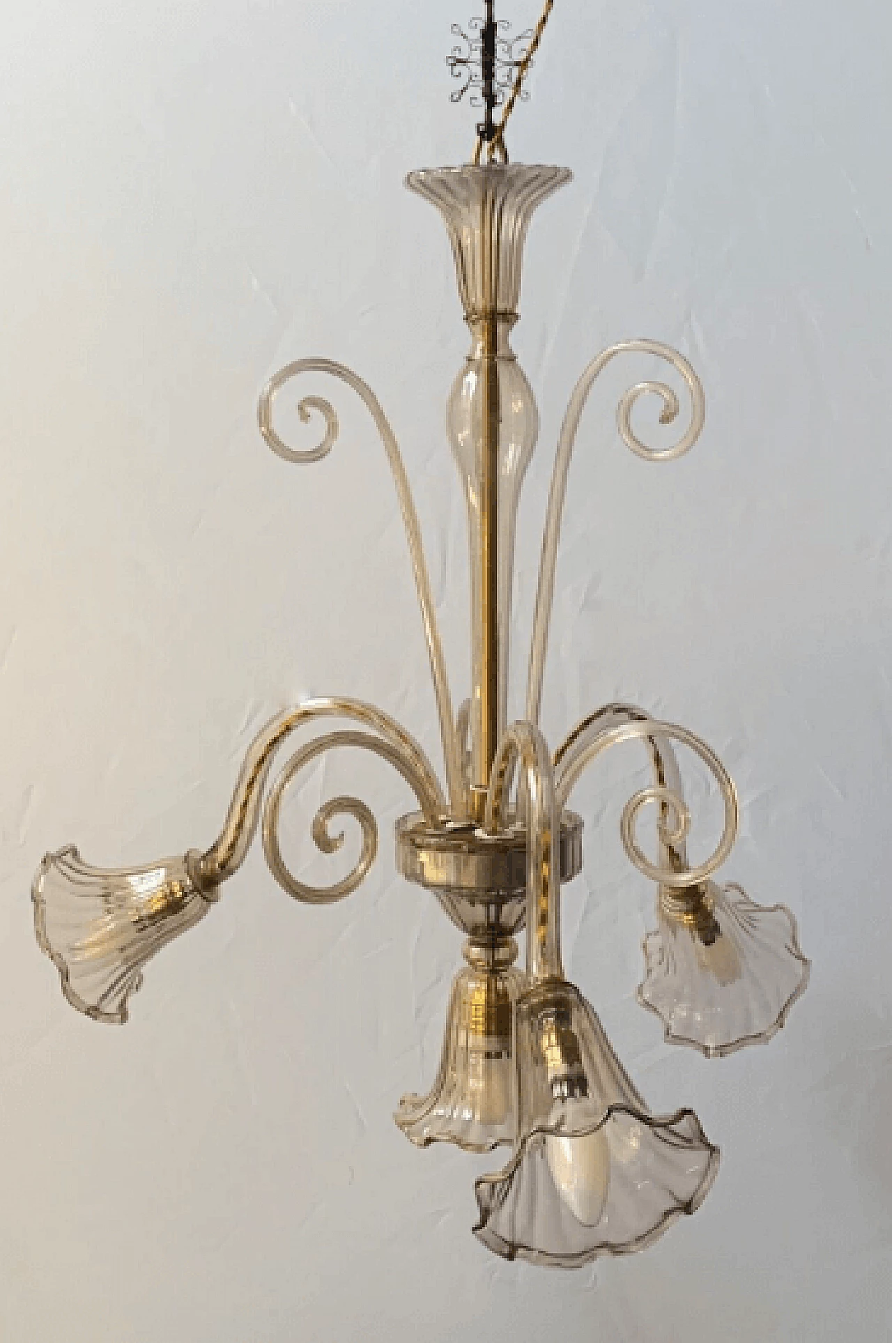 Chandelier in Murano glass by Cappellin Venini, 1930s 1