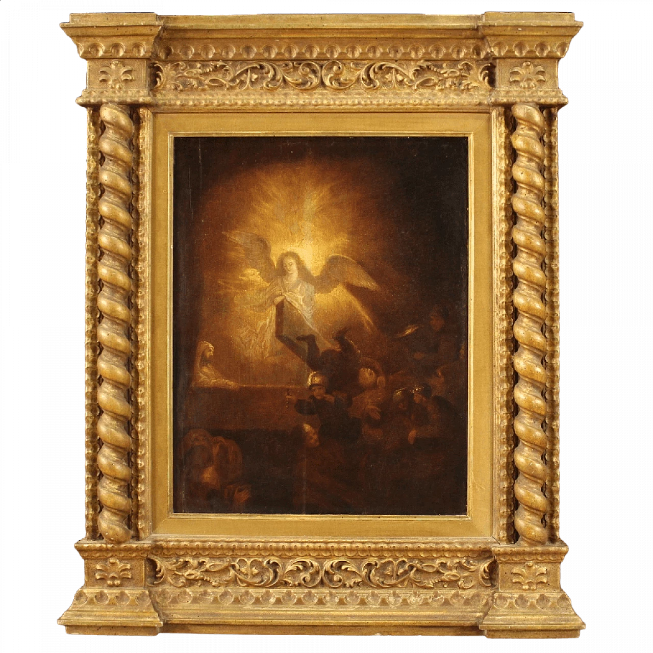 Olio su tavola Resurrezione di Cristo con cornice dorata, '800 13