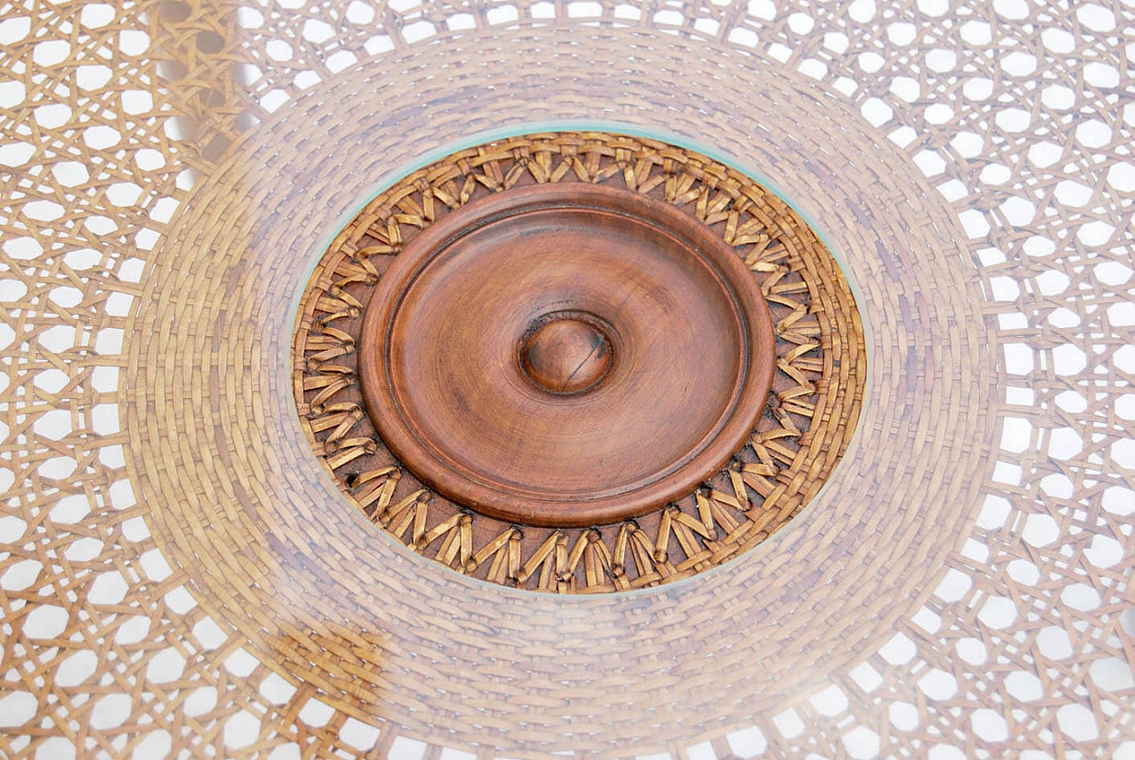 Coffee table in wood and Vienna straw, 1930s 5