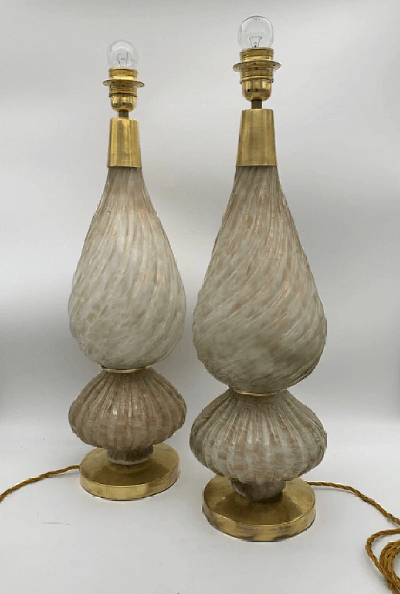 Pair of large table lamps in glass by Avem, 1950s 1
