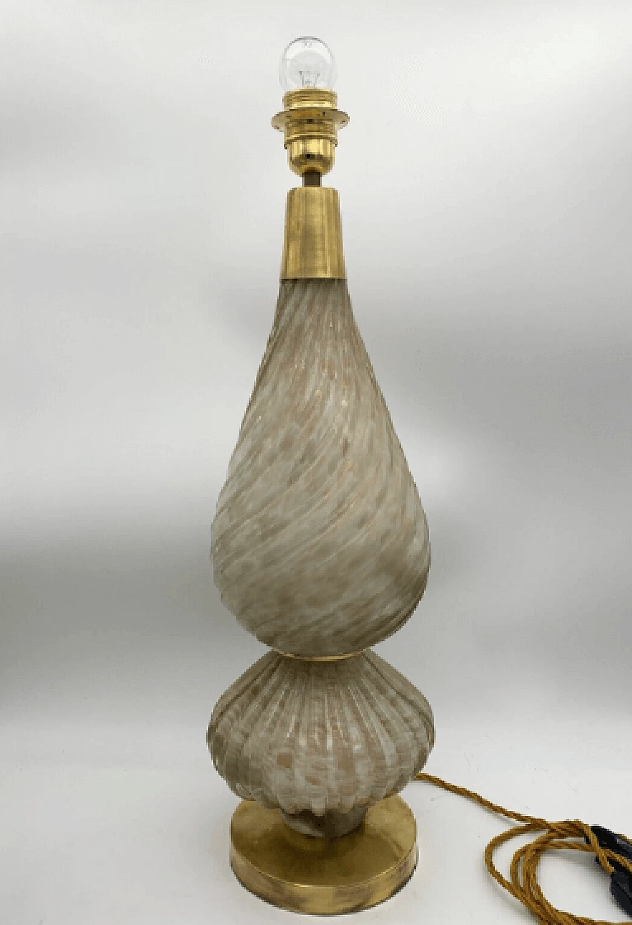 Pair of large table lamps in glass by Avem, 1950s 2