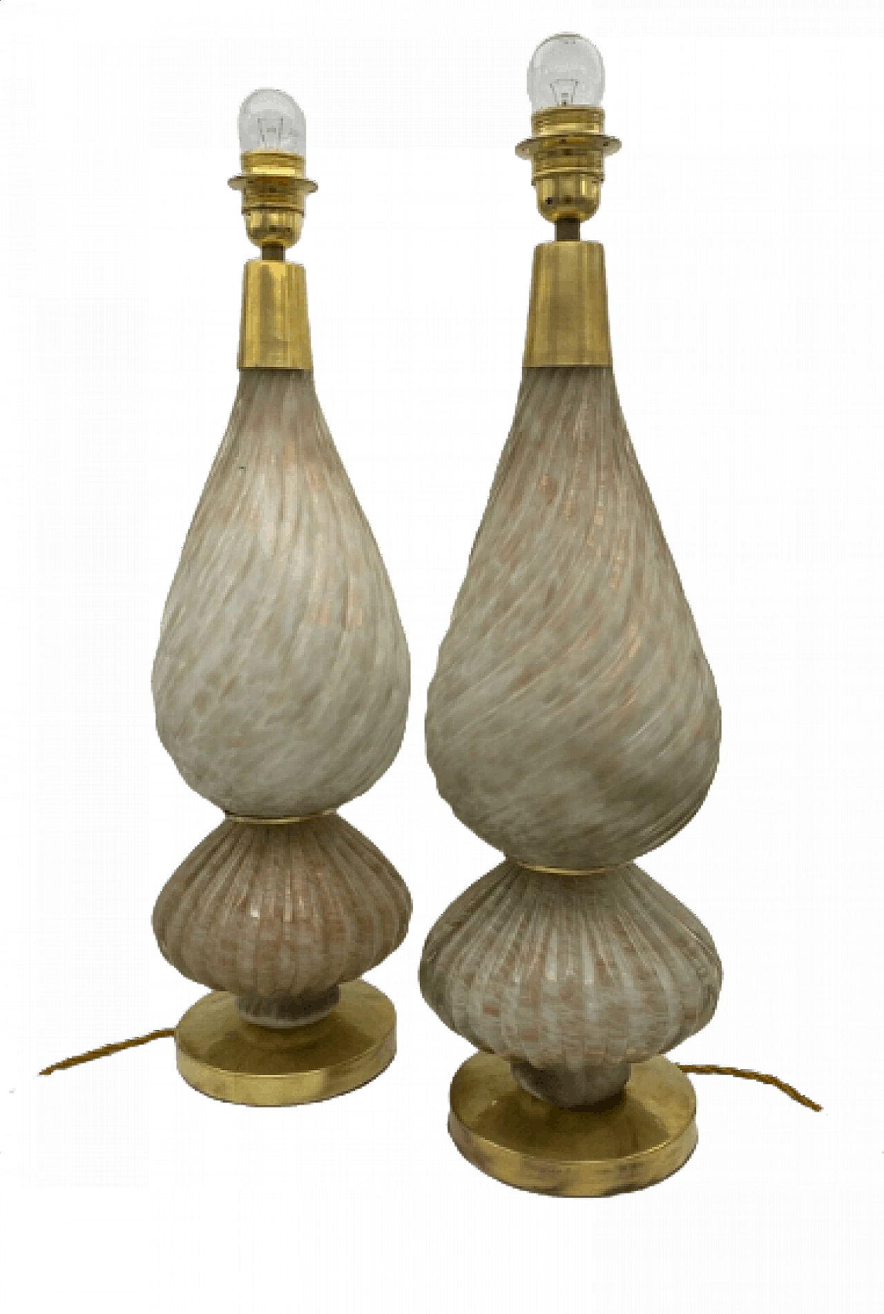 Pair of large table lamps in glass by Avem, 1950s 5