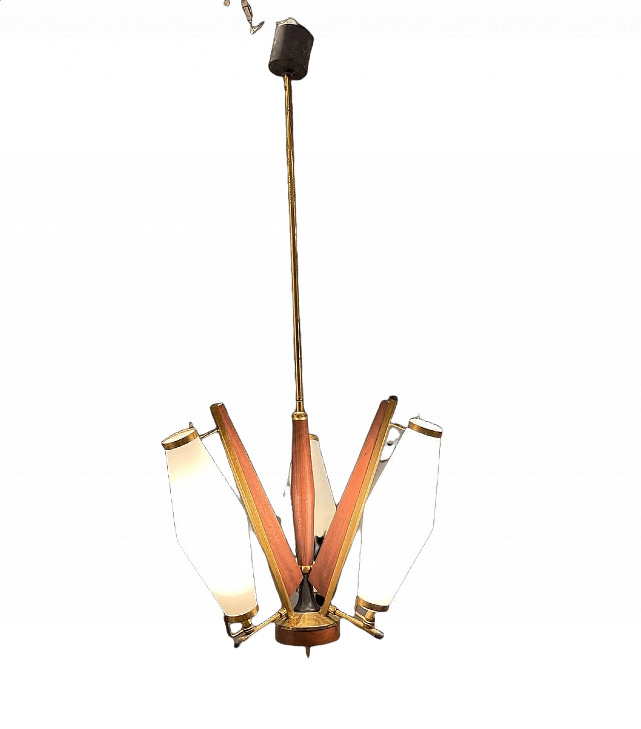 Opaline glass pendant lamp, 1950s 10