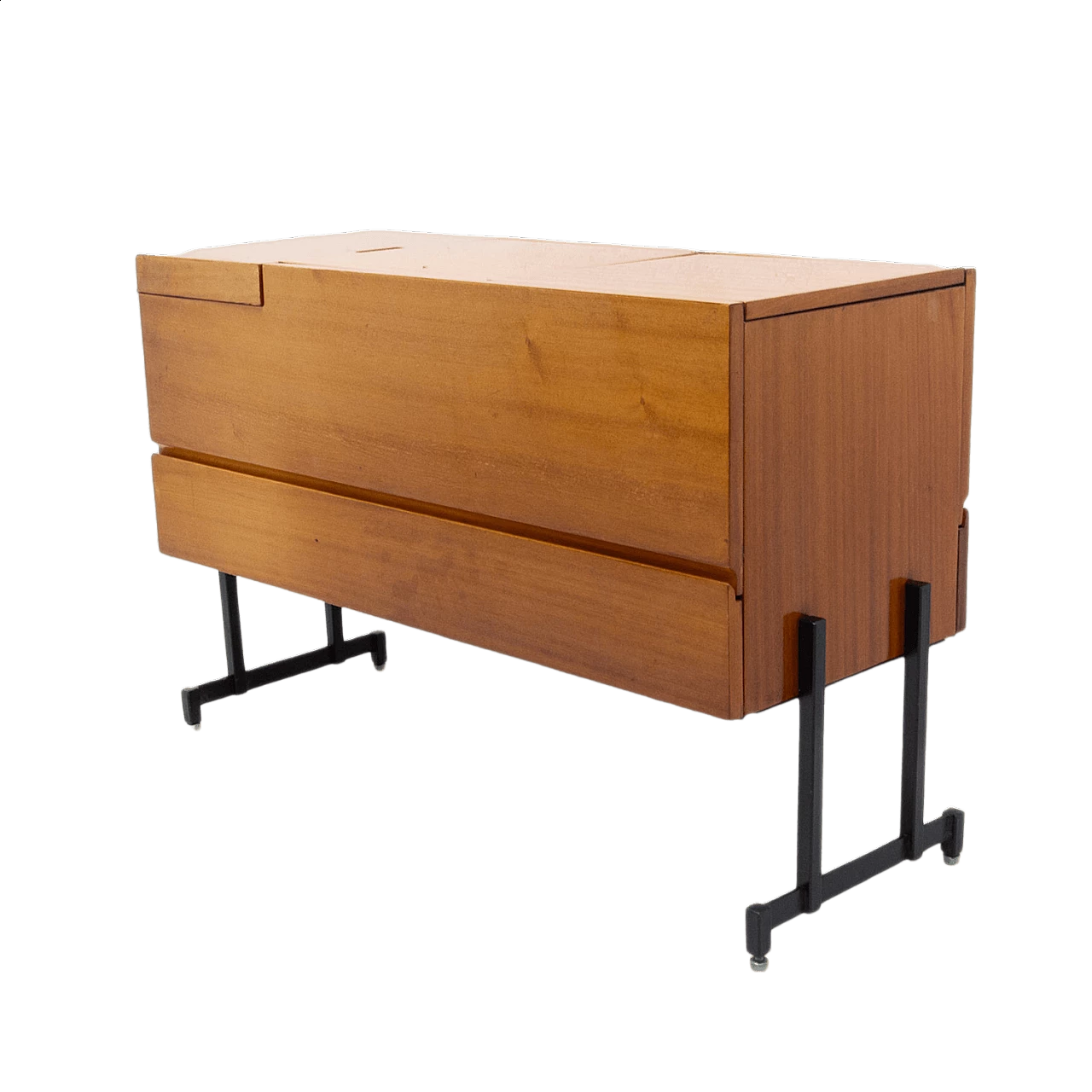 Mobile bar in mogano e gambe in ferro, anni '70 20