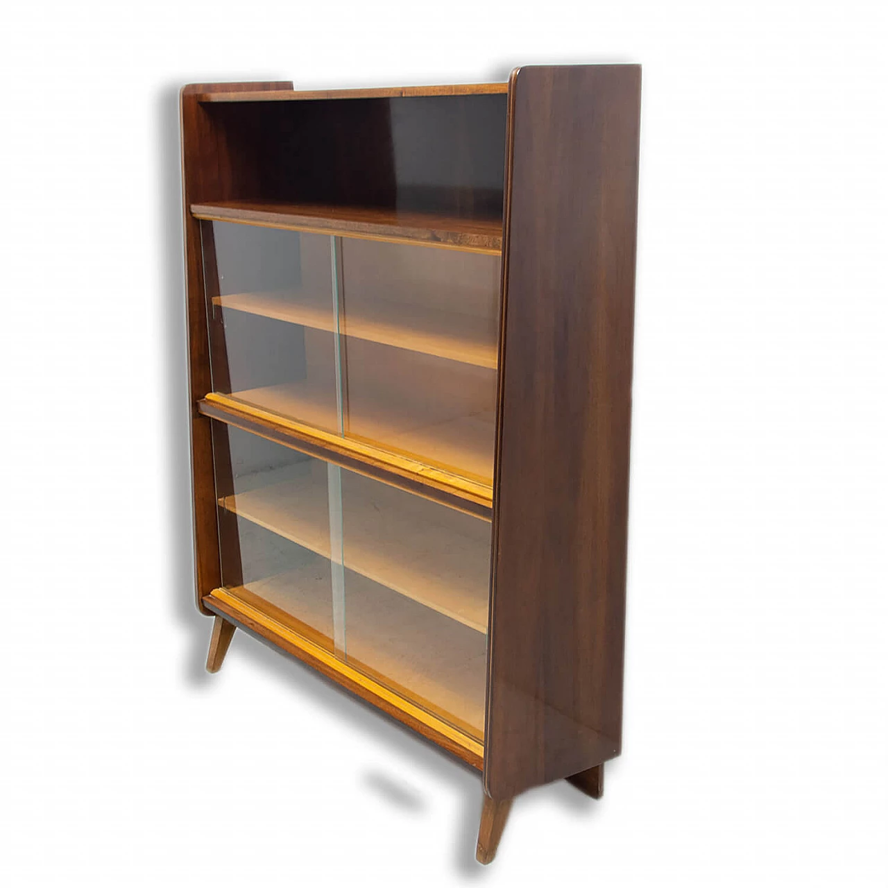 Libreria in noce di František Jirák per Jitona, anni '60 1