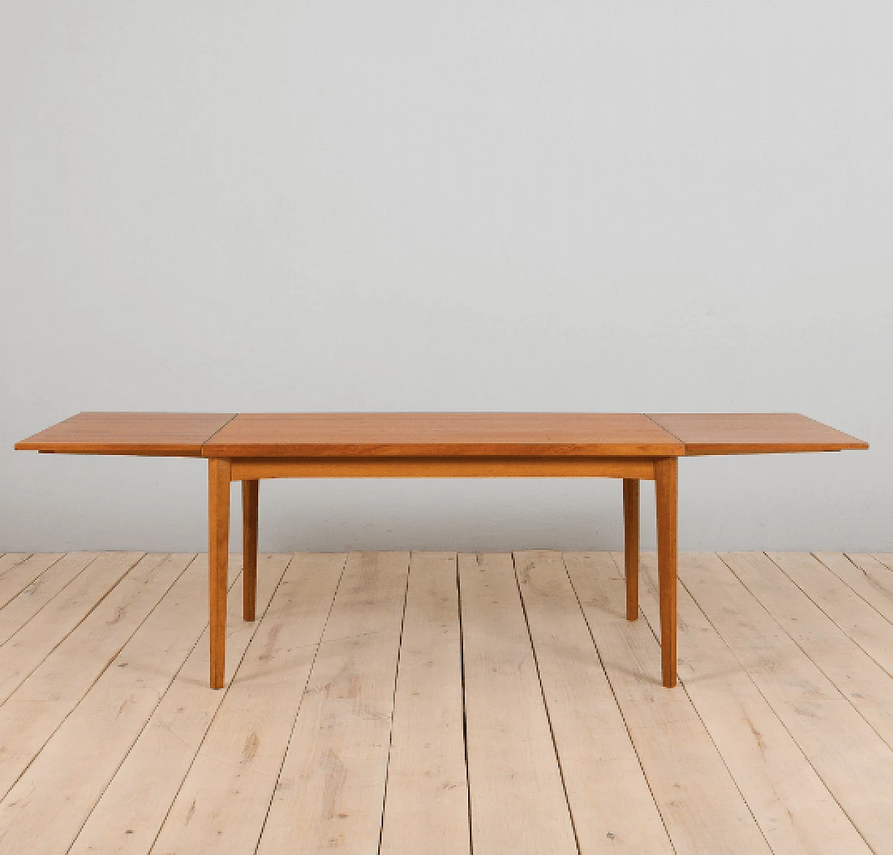Dining table in teak  with two extensions by Henning Kjaernulf, 1960s 1